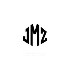 JMZ letter logo design with polygon shape. JMZ polygon logo monogram. JMZ cube logo design. JMZ hexagon vector logo template white and black colors. JMZ monogram, JMZ business and real estate logo. 