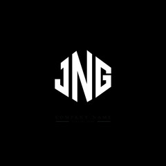 JNG letter logo design with polygon shape. JNG polygon logo monogram. JNG cube logo design. JNG hexagon vector logo template white and black colors. JNG monogram, JNG business and real estate logo. 