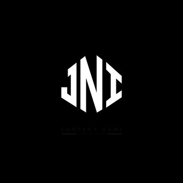 JNI letter logo design with polygon shape. JNI polygon logo monogram. JNI cube logo design. JNI hexagon vector logo template white and black colors. JNI monogram, JNI business and real estate logo. 