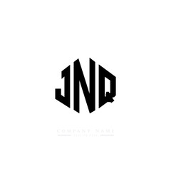 JNQ letter logo design with polygon shape. JNQ polygon logo monogram. JNQ cube logo design. JNQ hexagon vector logo template white and black colors. JNQ monogram, JNQ business and real estate logo. 
