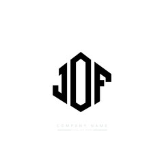 JOF letter logo design with polygon shape. JOF polygon logo monogram. JOF cube logo design. JOF hexagon vector logo template white and black colors. JOF monogram, JOF business and real estate logo. 