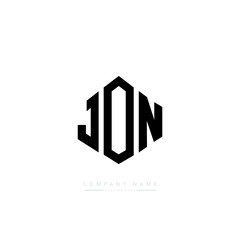 JON letter logo design with polygon shape. JON polygon logo monogram. JON cube logo design. JON hexagon vector logo template white and black colors. JON monogram, JON business and real estate logo.  - obrazy, fototapety, plakaty