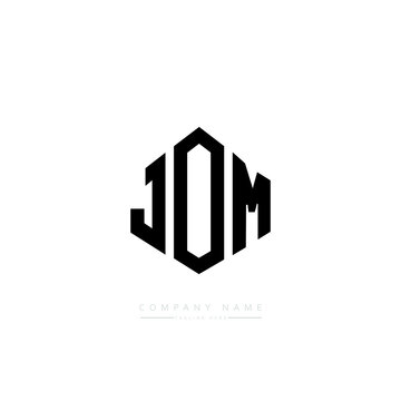 JOM letter logo design with polygon shape. JOM polygon logo monogram. JOM cube logo design. JOM hexagon vector logo template white and black colors. JOM monogram, JOM business and real estate logo. 