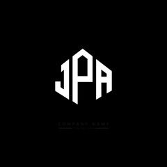 JPA letter logo design with polygon shape. JPA polygon logo monogram. JPA cube logo design. JPA hexagon vector logo template white and black colors. JPA monogram, JPA business and real estate logo. 