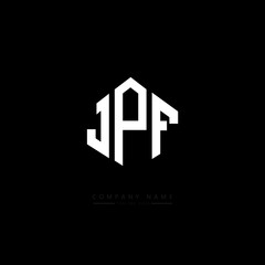 JPF letter logo design with polygon shape. JPF polygon logo monogram. JPF cube logo design. JPF hexagon vector logo template white and black colors. JPF monogram, JPF business and real estate logo. 