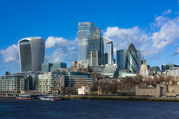 Fototapeta na wymiar A view of the City of London on a clear day