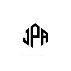 JPA letter logo design with polygon shape. JPA polygon logo monogram. JPA cube logo design. JPA hexagon vector logo template white and black colors. JPA monogram, JPA business and real estate logo. 