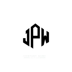 JPW letter logo design with polygon shape. JPW polygon logo monogram. JPW cube logo design. JPW hexagon vector logo template white and black colors. JPW monogram, JPW business and real estate logo. 