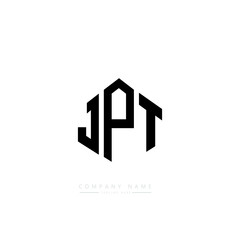 JPT letter logo design with polygon shape. JPT polygon logo monogram. JPT cube logo design. JPT hexagon vector logo template white and black colors. JPT monogram, JPT business and real estate logo. 