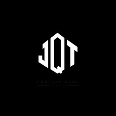 JQT letter logo design with polygon shape. JQT polygon logo monogram. JQT cube logo design. JQT hexagon vector logo template white and black colors. JQT monogram, JQT business and real estate logo. 