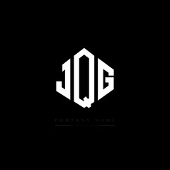JQG letter logo design with polygon shape. JQG polygon logo monogram. JQG cube logo design. JQG hexagon vector logo template white and black colors. JQG monogram, JQG business and real estate logo. 