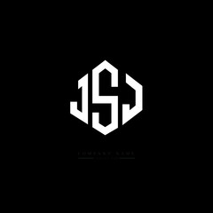 JSJ letter logo design with polygon shape. JSJ polygon logo monogram. JSJ cube logo design. JSJ hexagon vector logo template white and black colors. JSJ monogram, JSJ business and real estate logo. 