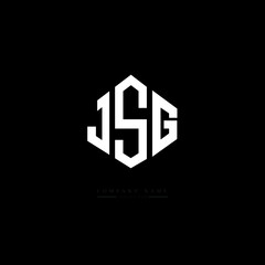 JSG letter logo design with polygon shape. JSG polygon logo monogram. JSG cube logo design. JSG hexagon vector logo template white and black colors. JSG monogram, JSG business and real estate logo. 