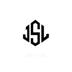 JSL letter logo design with polygon shape. JSL polygon logo monogram. JSL cube logo design. JSL hexagon vector logo template white and black colors. JSL monogram, JSL business and real estate logo. 