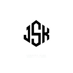 JSK letter logo design with polygon shape. JSK polygon logo monogram. JSK cube logo design. JSK hexagon vector logo template white and black colors. JSK monogram, JSK business and real estate logo. 