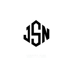 JSN letter logo design with polygon shape. JSN polygon logo monogram. JSN cube logo design. JSN hexagon vector logo template white and black colors. JSN monogram, JSN business and real estate logo. 