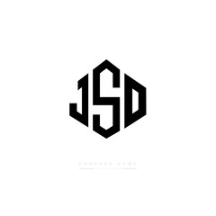 JSO letter logo design with polygon shape. JSO polygon logo monogram. JSO cube logo design. JSO hexagon vector logo template white and black colors. JSO monogram, JSO business and real estate logo. 