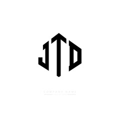 JTD letter logo design with polygon shape. JTD polygon logo monogram. JTD cube logo design. JTD hexagon vector logo template white and black colors. JTD monogram, JTD business and real estate logo. 