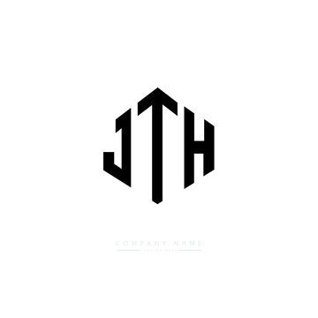 JTH letter logo design with polygon shape. JTH polygon logo monogram. JTH cube logo design. JTH hexagon vector logo template white and black colors. JTH monogram, JTH business and real estate logo. 