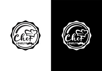 Favorite chef, lovely chef for restaurant sign logo design stamp inspiration