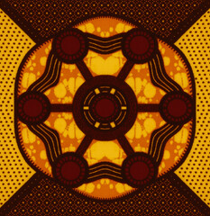 Colorful African fabric – Seamless pattern, cotton, photo