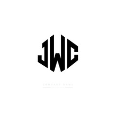 JWC letter logo design with polygon shape. JWC polygon logo monogram. JWC cube logo design. JWC hexagon vector logo template white and black colors. JWC monogram, JWC business and real estate logo. 