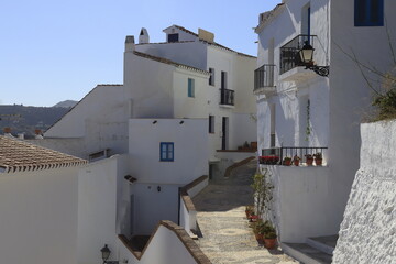 Street in a village in La Axarquia, Malaga, Spain
