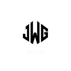 JWG letter logo design with polygon shape. JWG polygon logo monogram. JWG cube logo design. JWG hexagon vector logo template white and black colors. JWG monogram, JWG business and real estate logo. 