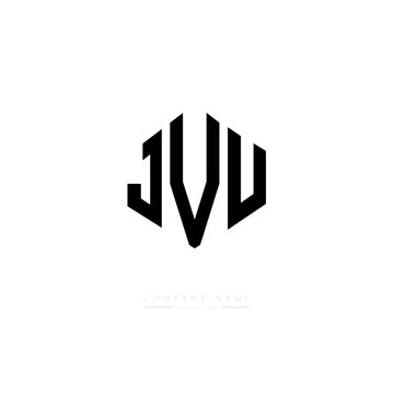 JVU letter logo design with polygon shape. JVU polygon logo monogram. JVU cube logo design. JVU hexagon vector logo template white and black colors. JVU monogram, JVU business and real estate logo. 