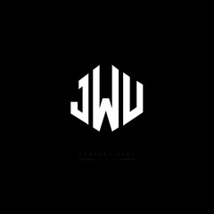 JWU letter logo design with polygon shape. JWU polygon logo monogram. JWU cube logo design. JWU hexagon vector logo template white and black colors. JWU monogram, JWU business and real estate logo. 