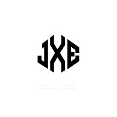 JXE letter logo design with polygon shape. JXE polygon logo monogram. JXE cube logo design. JXE hexagon vector logo template white and black colors. JXE monogram, JXE business and real estate logo. 