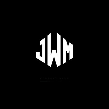 JWM letter logo design with polygon shape. JWM polygon logo monogram. JWM cube logo design. JWM hexagon vector logo template white and black colors. JWM monogram, JWM business and real estate logo. 