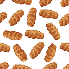 Seamless pattern of sketched Challah bread. Useable for wallpaper or any sized decoration.