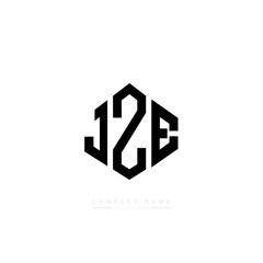 JZE letter logo design with polygon shape. JZE polygon logo monogram. JZE cube logo design. JZE hexagon vector logo template white and black colors. JZE monogram, JZE business and real estate logo. 