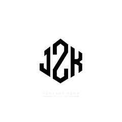 JZK letter logo design with polygon shape. JZK polygon logo monogram. JZK cube logo design. JZK hexagon vector logo template white and black colors. JZK monogram, JZK business and real estate logo. 