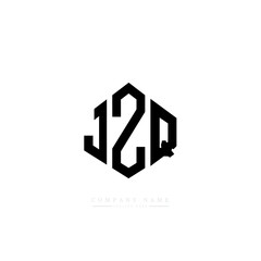 Fototapeta premium JZQ letter logo design with polygon shape. JZQ polygon logo monogram. JZQ cube logo design. JZQ hexagon vector logo template white and black colors. JZQ monogram, JZQ business and real estate logo. 