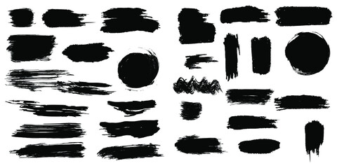 Brush strokes vector isolated on white background. easily editable eps.