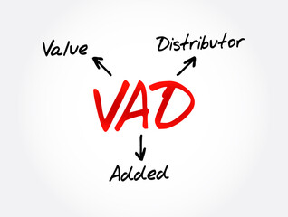 VAD - Value Added Distributor acronym, business concept background