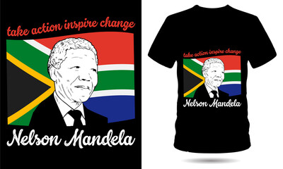 Nelson Mandela day tshirt design template