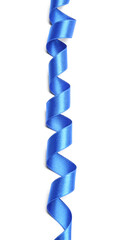 Blue ribbon on white background