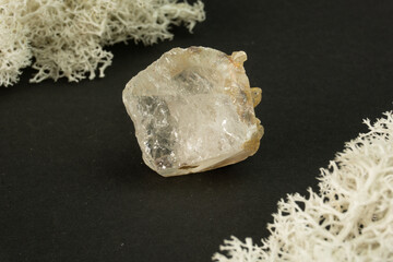 Smoky quartz from Brazil. Natural mineral stone on black background. Mineralogy, geology, magic of...