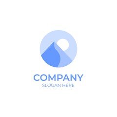 minimal abstract aesthetic mountain landscape logo company