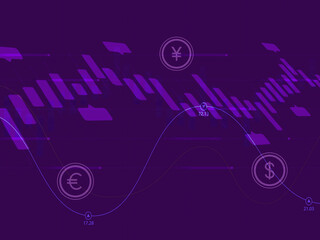 2d rendering Stock market online business concept. business background