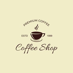 Minimalist Vintage coffee logo vector perfect for coofee shop and brand