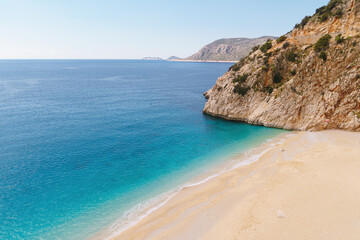 Fototapeta na wymiar Kaputas beach, Lycia coast, Mediterranean Sea. Kas Turkey