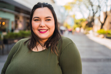 Portrait of young plus size woman.