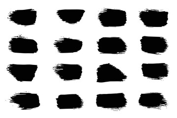Realistic black paint abstract brushes for your projects.