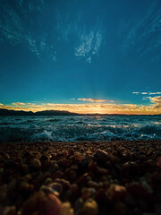 sunset on pebble beach