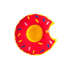 Bright inflatable ring isolated on white background.