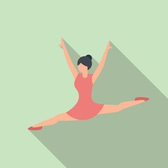 Ballerina jump icon flat vector. Ballet silhouette dance © anatolir